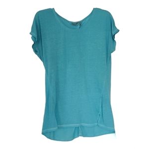 Light blue work out shirt small‎ open back detail